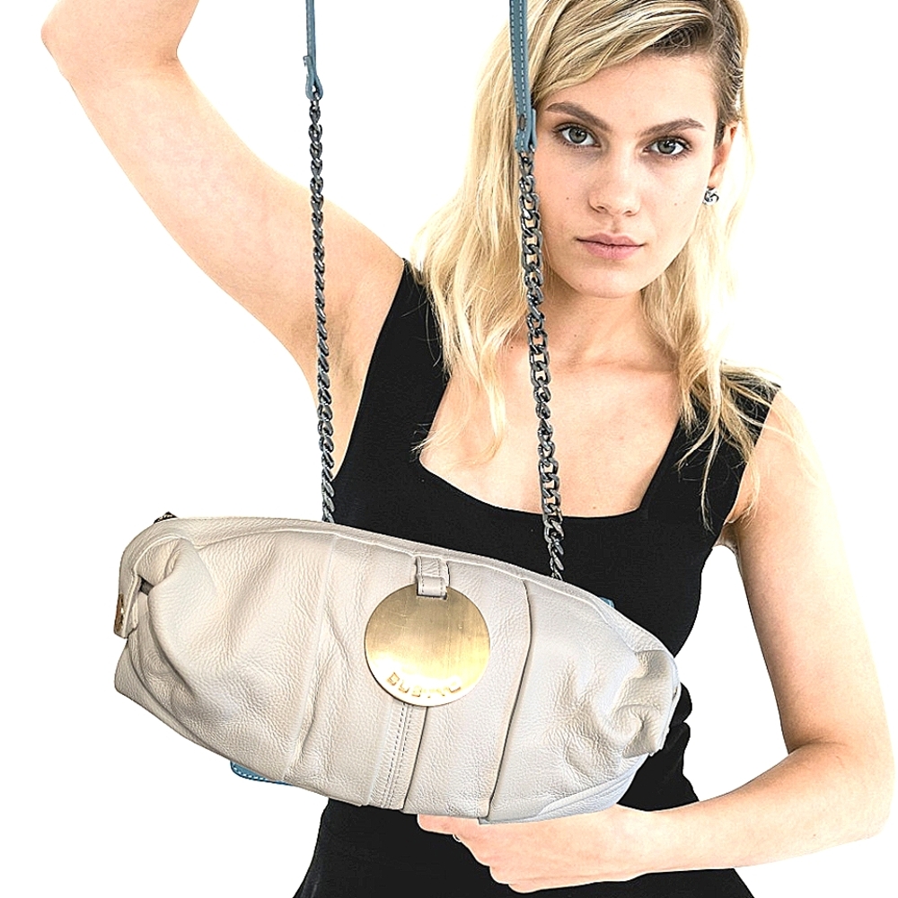 Gustto VintageWhite Leather Clutch Y2K